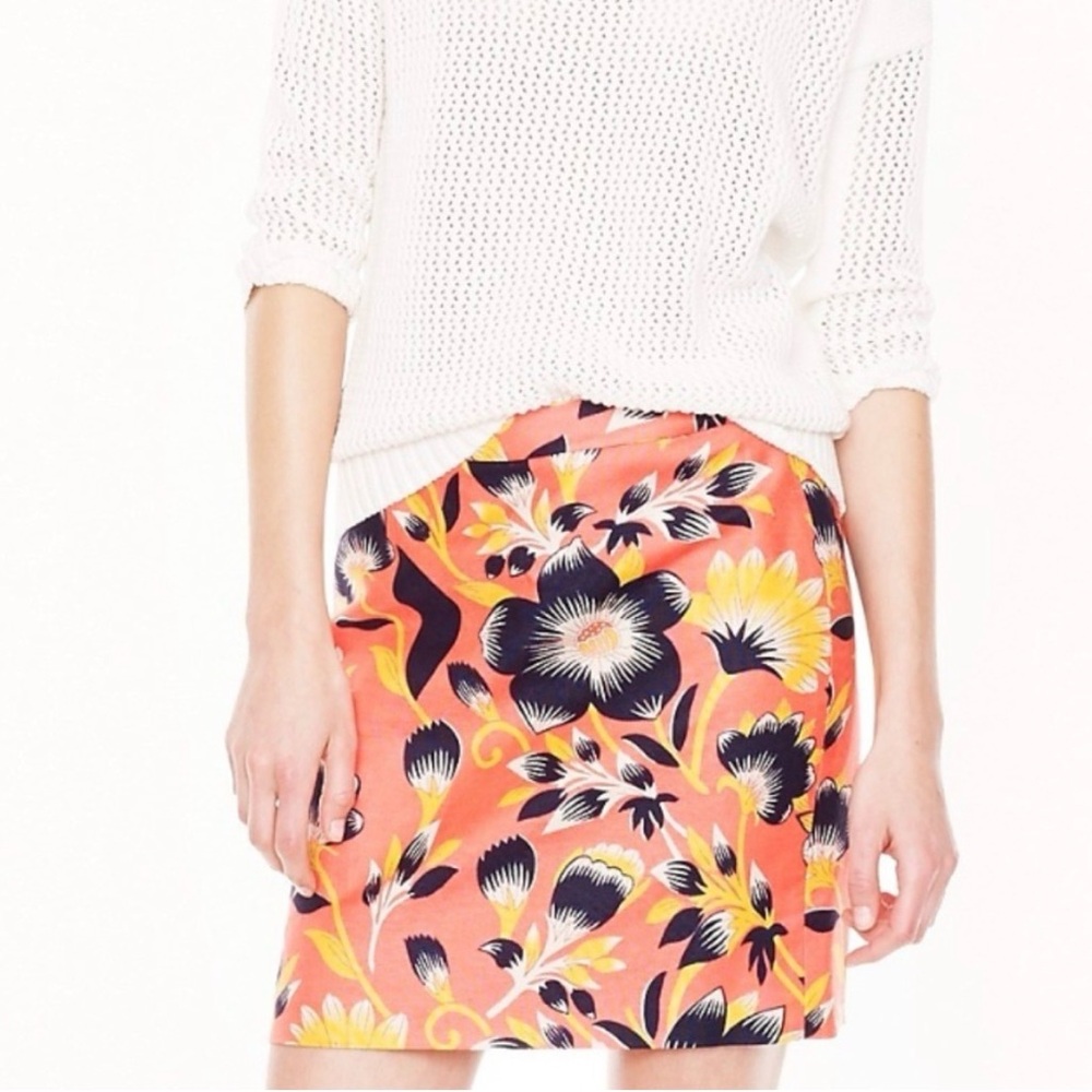 J. Crew Floral Linen Blend Lined Skirt 🌸